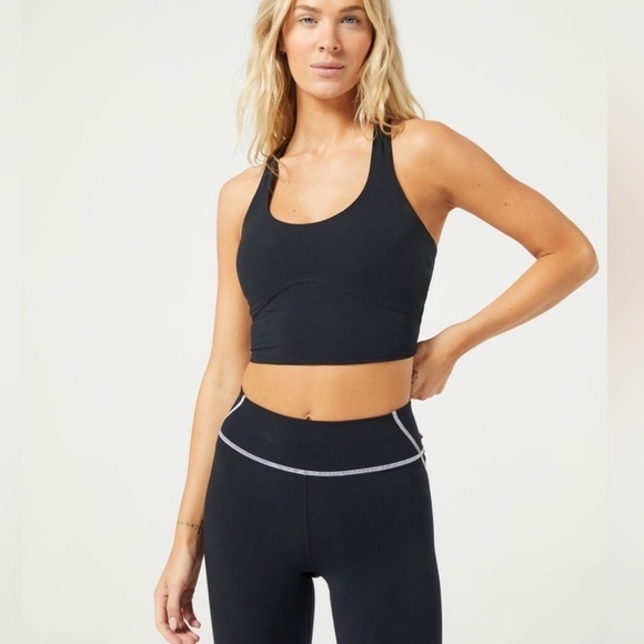 L*Space Push It Top in Black L Space Active Black Sports Bra Size XL - Picture 1 of 8